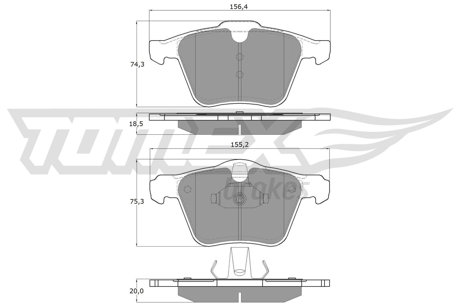 TOMEX Brakes Bremsbelagsatz, Scheibenbremse